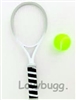 Black Tennis Racket with Ball for 18 inch American Girl Doll Accessory