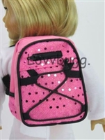 Pink Sequins Backpack for American Girl 18 inch or Baby Doll School Supplies Accessory