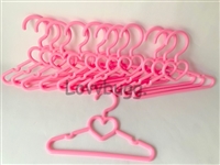 Dozen Pink Heart Hangers for American Girl 18 inch or Wellie Wishers Doll Accessory