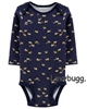 Navy Blue Trucks Baby Onesie