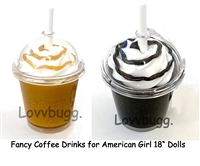 Both Frapuccino Coffee Drinks for American Girl 18 inch Doll Food Accessory