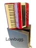 Red Accordion with Case Mini Instrument Accessory for American Girl 18 inch Doll or Collector