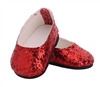 Red Glitter Slip Ons