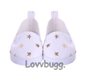 White Sneakers with Gold Stars for American Girl 18 inch and Bitty Baby Born Doll Shoes