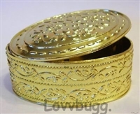 Gold Oval Jewelry Box