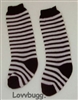 Black Stripe Soccer Socks for American Girl 18 inch or Bitty Baby Born Doll Accessory