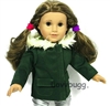 Dark Green Jacket Coat with Hood  for American Girl 18 inch Doll Clothes