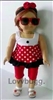 Red Dots Minnie Capris Complete Set for American Girl or Bitty Baby Born Doll Clothes