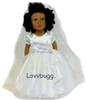 Bridal Wedding Communion Dress with Long Veil for American Girl 18 inch Doll Clothes