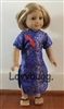 Blue Chinese Asian Dress for American Girl 18 inch or Bitty Baby Born Doll Clothes