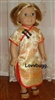 Gold Chinese Asian Dress for American Girl 18 inch or Bitty Baby Born Doll Clothes