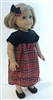Christmas Plaid Dress with Bow  for American Girl 18 inch or Bitty Baby Born Doll Clothes