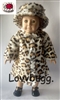 Leopard Faux Fur Coat and Hat for American Girl 18 inch or Bitty Baby Born Doll Clothes