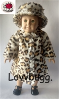 Leopard Fauxl Fur Coat with Hat