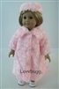 Pink Swirly Fur Coat Hat for American Girl 18 inch or Bitty Baby Born Doll Clothes