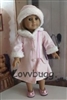 Pink Velvet and Fur Coat and Hat  for American Girl 18 inch or Bitty Baby Born Doll Clothes
