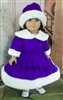 Blue Victorian Outdoor Winter Skating Dress and Hat for American Girl 18 inch or Bitty Baby Born Doll Clothes