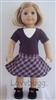 Plaid Drop Waist Dress for American Girl 18 inch or Bitty Baby Born Doll Clothes