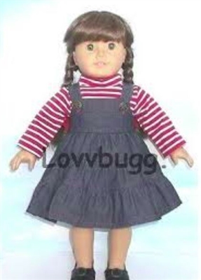 Candy Cane with Denim Jumper Set