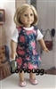 Flowers Jumper Dress for American Girl 18 inch or Bitty Baby Born Doll Clothes