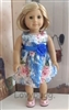 Satin Blue Happiness Dress for American Girl 18 inch or Bitty Baby Born Doll Clothes