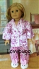 Lavender Satin Hearts Pajamas  for American Girl 18 inch or Bitty Baby Born Doll Clothes