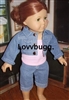 Denim Jacket Capri Set Pink Top  for American Girl 18 inch or Bitty Baby Born Doll Clothes