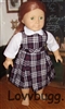 Navy Blue School Uniform Jumper with White Blouse for American Girl 18 inch or Bitty Baby Born Doll Clothes