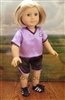 Purple Satin Soccer Uniform  for American Girl 18 inch or Bitty Baby Born Doll Clothes