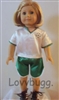Green Satin Soccer Uniform  for American Girl 18 inch or Bitty Baby Born Doll Clothes