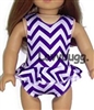 Blue ZigZags Swimsuit  for American Girl 18 inch or Bitty Baby Born Doll Clothes