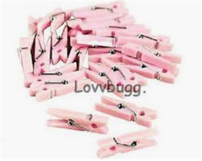 24 Pink Clothes Pins