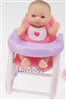 5 inch Mini Baby with Highchair Accessory Bitty Sister for American Girl 18 inch Doll