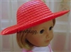 Red Straw Hat for American Girl 18 inch or Bitty Baby Born Doll Clothes Accessory