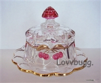 Covered Cake Plate for American Girl 18 inch  Doll Samantha Depression Glass Accessory