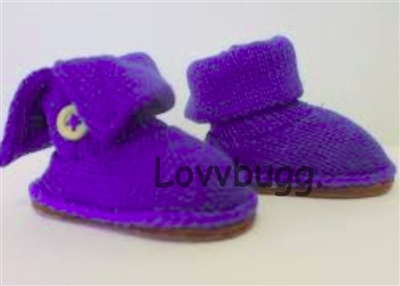 Blue Knit Boots Slippers