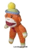 Orange Sock Monkey Mini Pet Friend for American Girl 18 inch Doll Bedroom Accessory