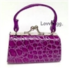 Purple Croc Kiss-Lock Purse for American Girl 18 inch Doll Clothes Accessory--Free Phone!