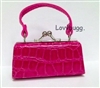 Hot Pink Croc Kiss-Lock Purse for American Girl 18 inch Doll Clothes Accessory--Free Phone!