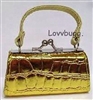 Gold Croc Kiss-Lock Purse for American Girl 18 inch Doll Clothes Accessory--Free Phone!