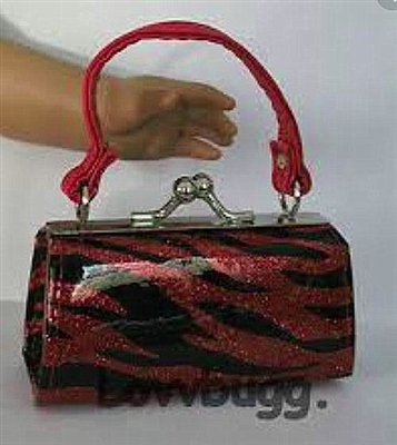 Mini Red Zebra Glitter Purse