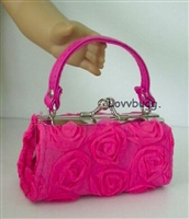 Mini Hot Pink 3D Roses Purse