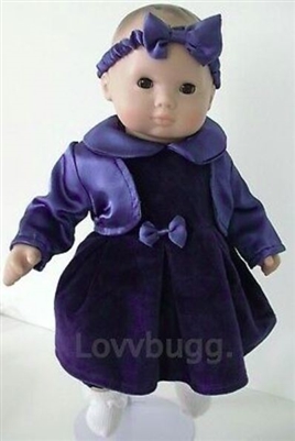 Baby Navy Velvet & Satin Dress