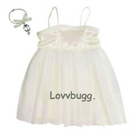 White Pleated Dress with Necklace