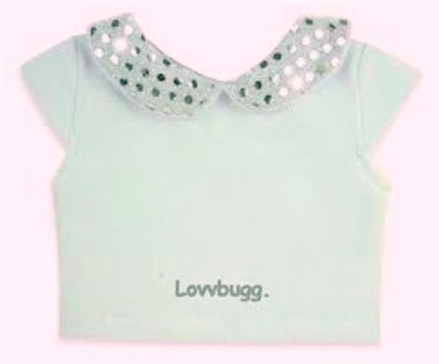 White Silver Sequins Collar Tee