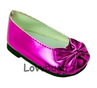 Metallic Hot Pink Bow Flats