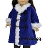 Victorian Navy Blue Velvet Repro Coat for American Girl 18 inch Samantha Doll Clothes