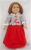 Repro Colonial Laced School Dress for American Girl 18 inch Felicity Repro Doll Clothes