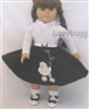Black Poodle Skirt Set for 18 inch American Girl Maryellen Doll Clothes
