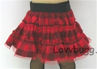 Red Plaid and Tulle Skirt